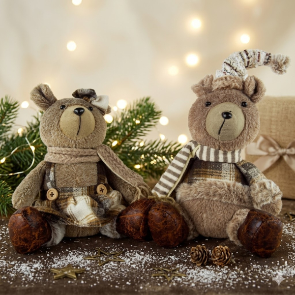 Winterliche Teddybären - 2er Set